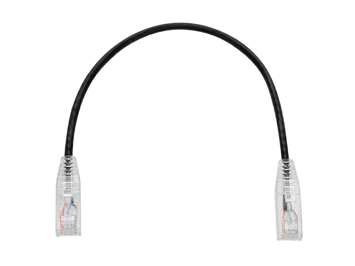 Monoprice Cat6 Ethernet Patch Cable - 1 feet - Black | Snagless RJ45 Stranded