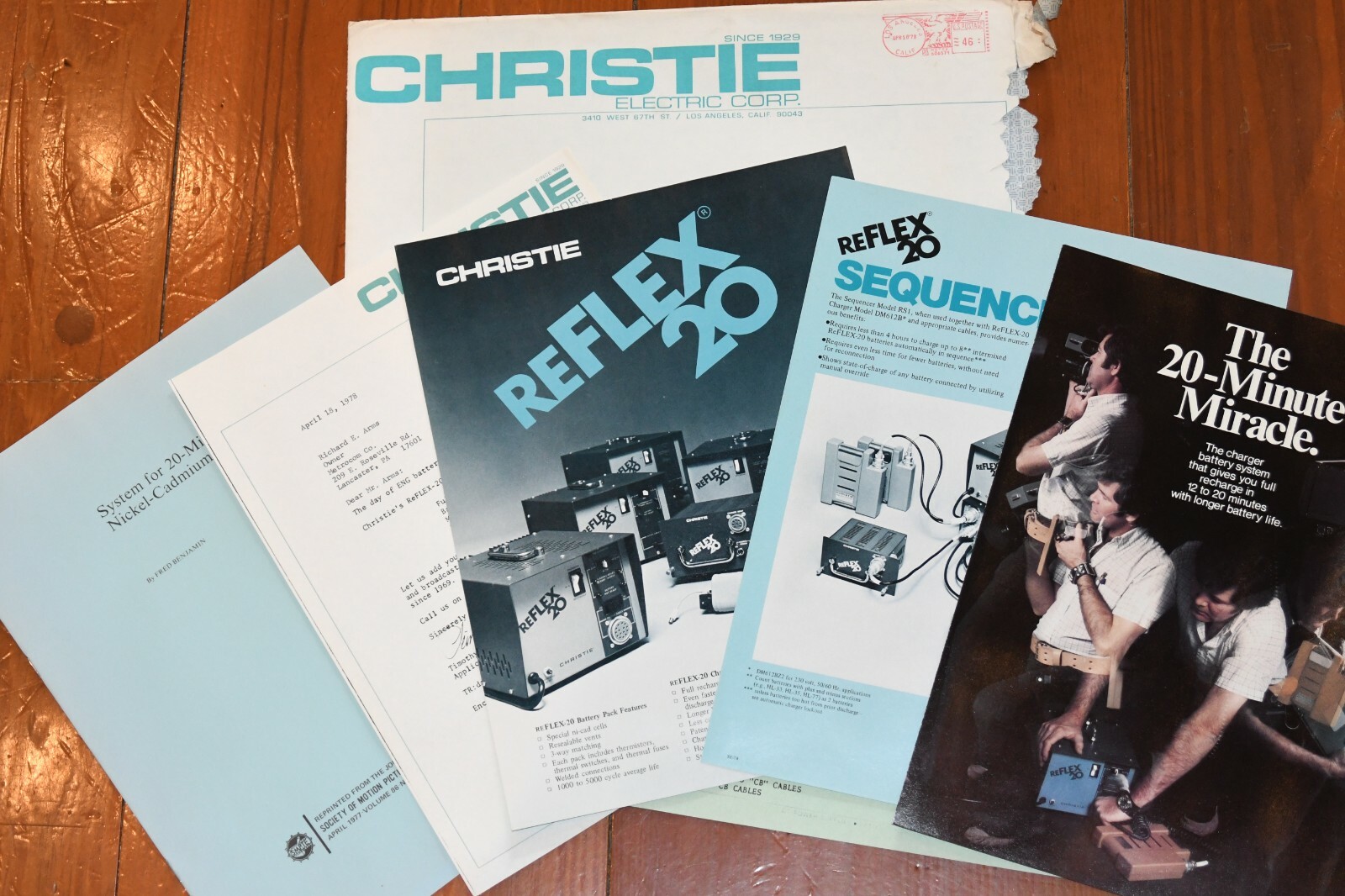 1978 CHRISTIE Electric Corp ReFLEX 20 Charger Spec Sheet Brochure Battery Pack