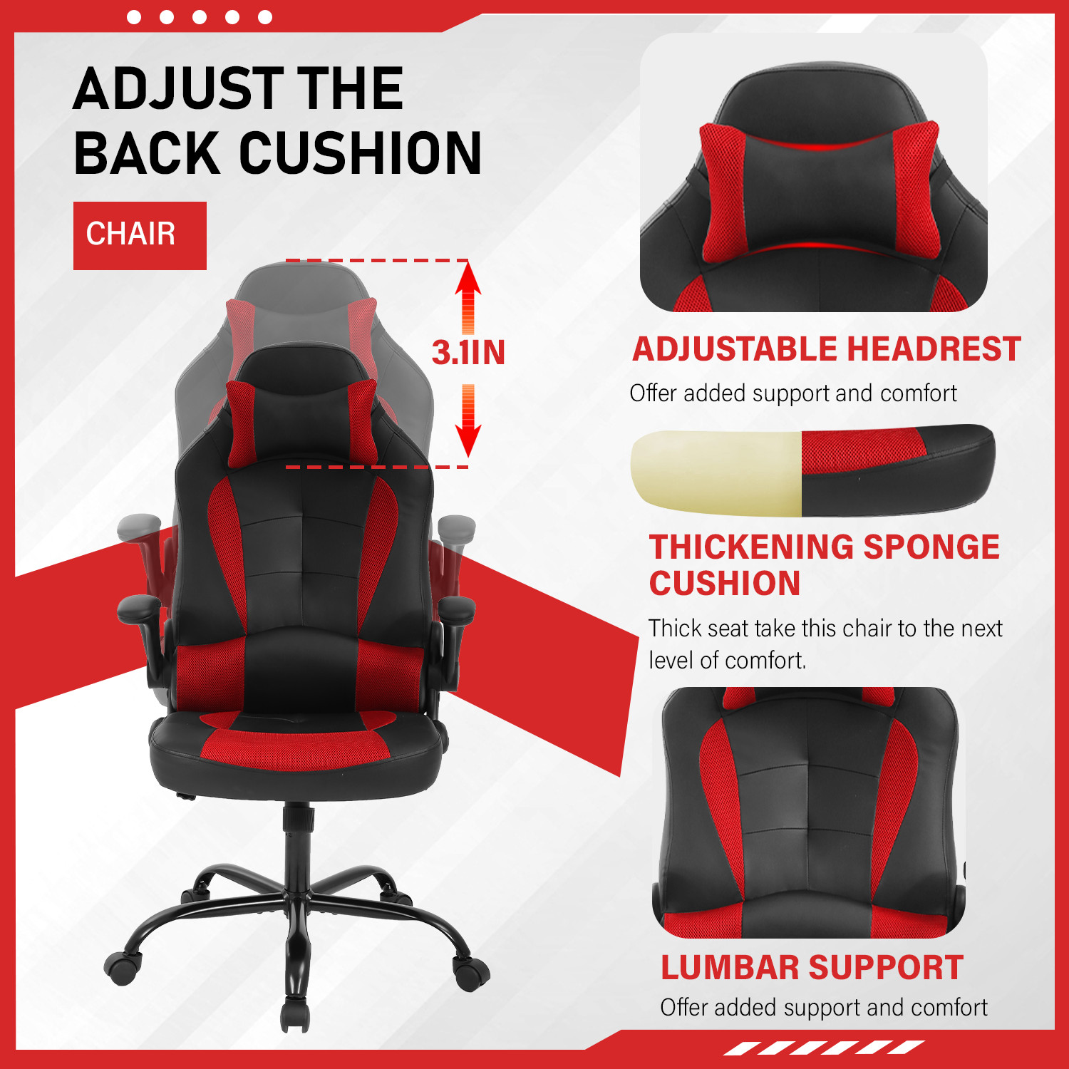 Gaming Chair Desk Chair Gamer Chair Ergonomic Office Chair With Lumbar Support