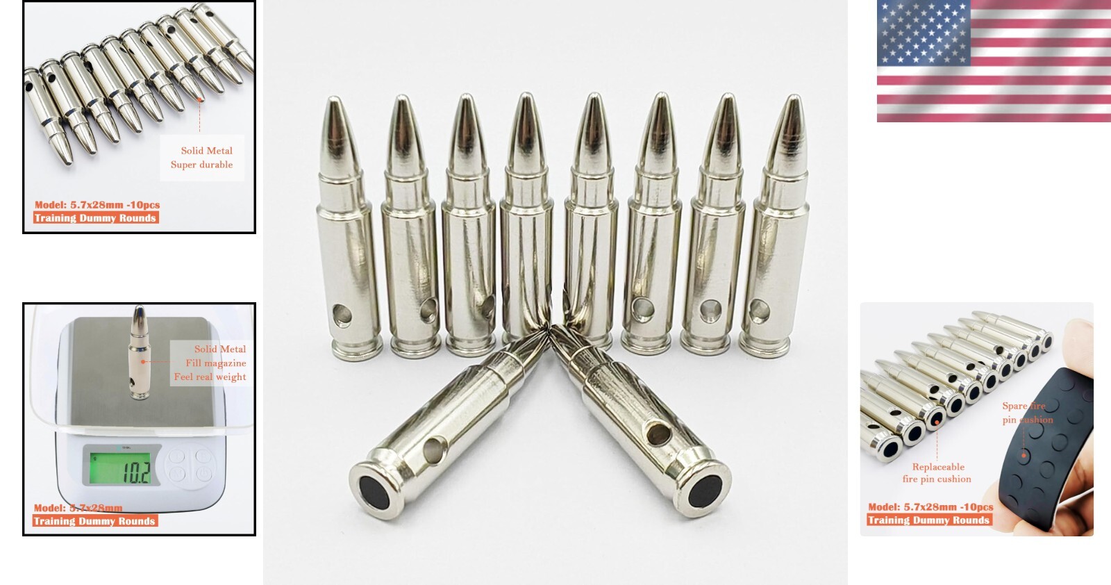 10-Pack Steel Training Rounds with Replaceable Pads - Ideal for Dry Fire Drills