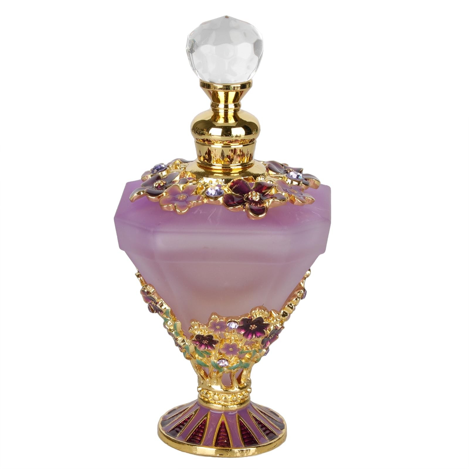 30ml Decorative Glass Perfume Bottle with Purple Diamond Bottle Body and Forg...