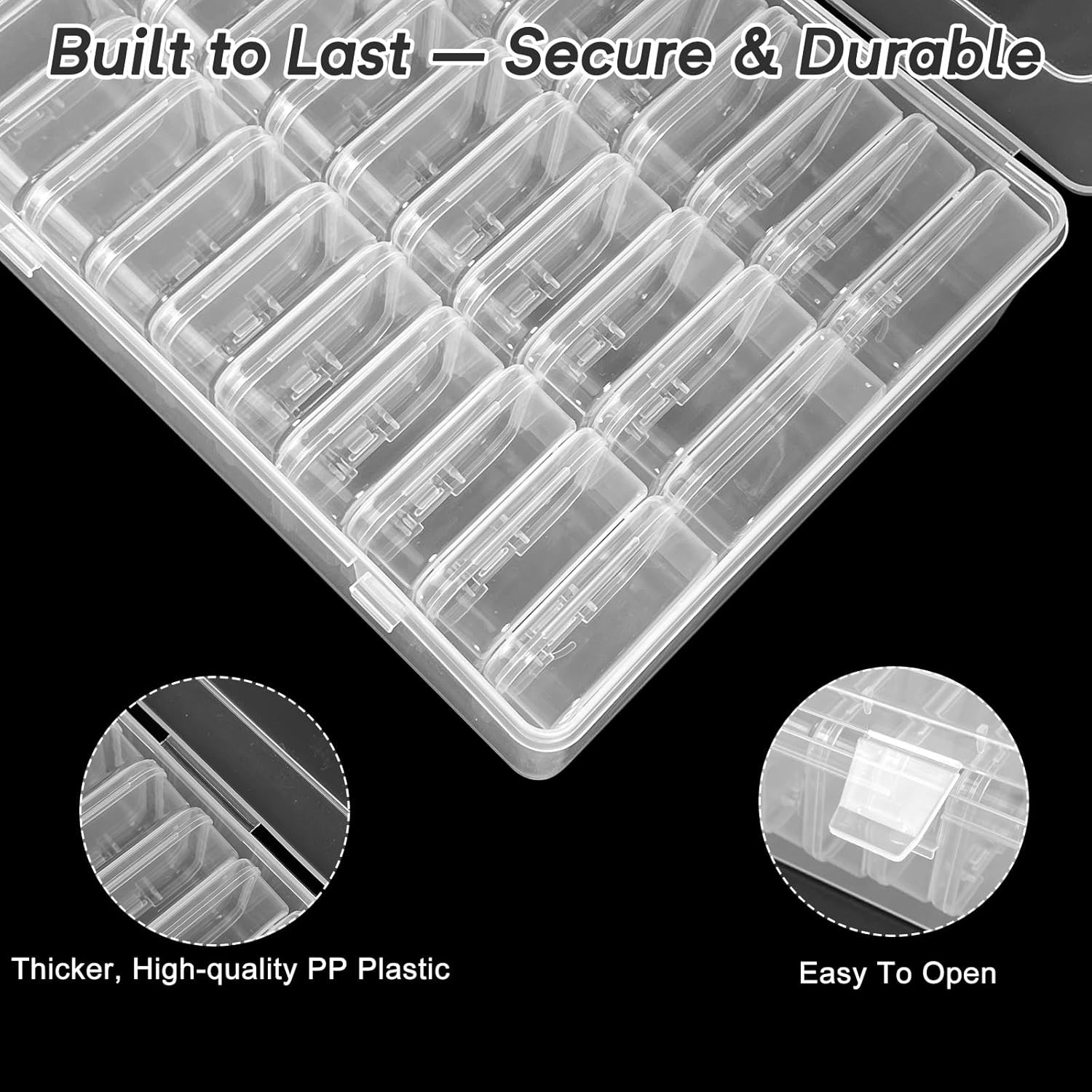 Bead Organizer Box – Small Bead Storage Containers, Mini Clear Plastic Storage B