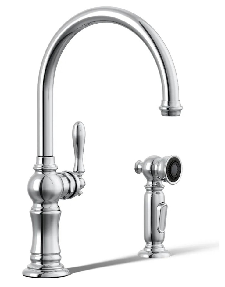 Kohler Artifacts K-99262-CP Kitchen Faucet w/ Side Spray Polished Chrome NEW Box