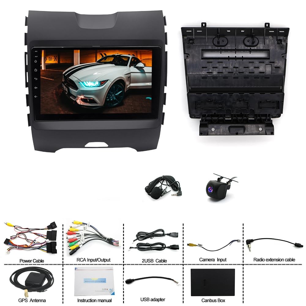 Ford Edge 15-18 Car Stereo 9" Touch Wireless Carplay Android Auto Camera 2+64GB