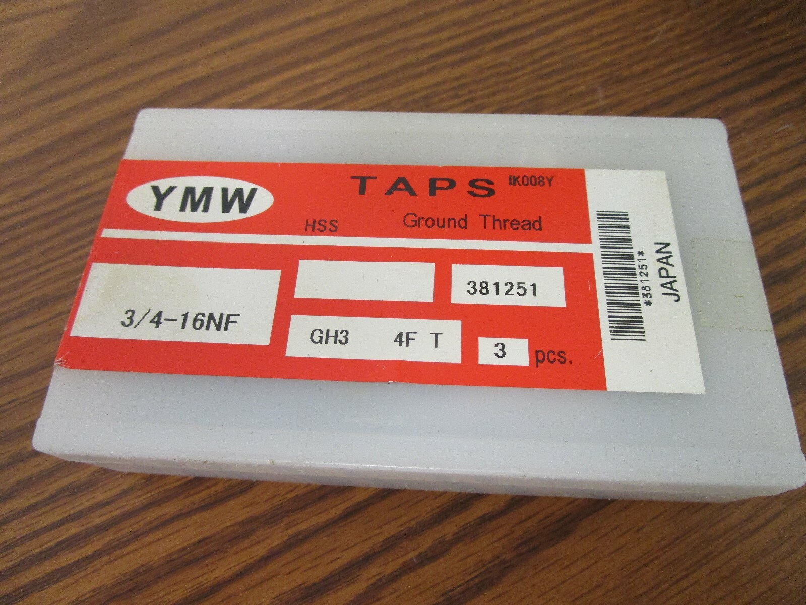 (3) YMW Japan 3/4-16NF HSS Taps 381252 Set of 3 Taps