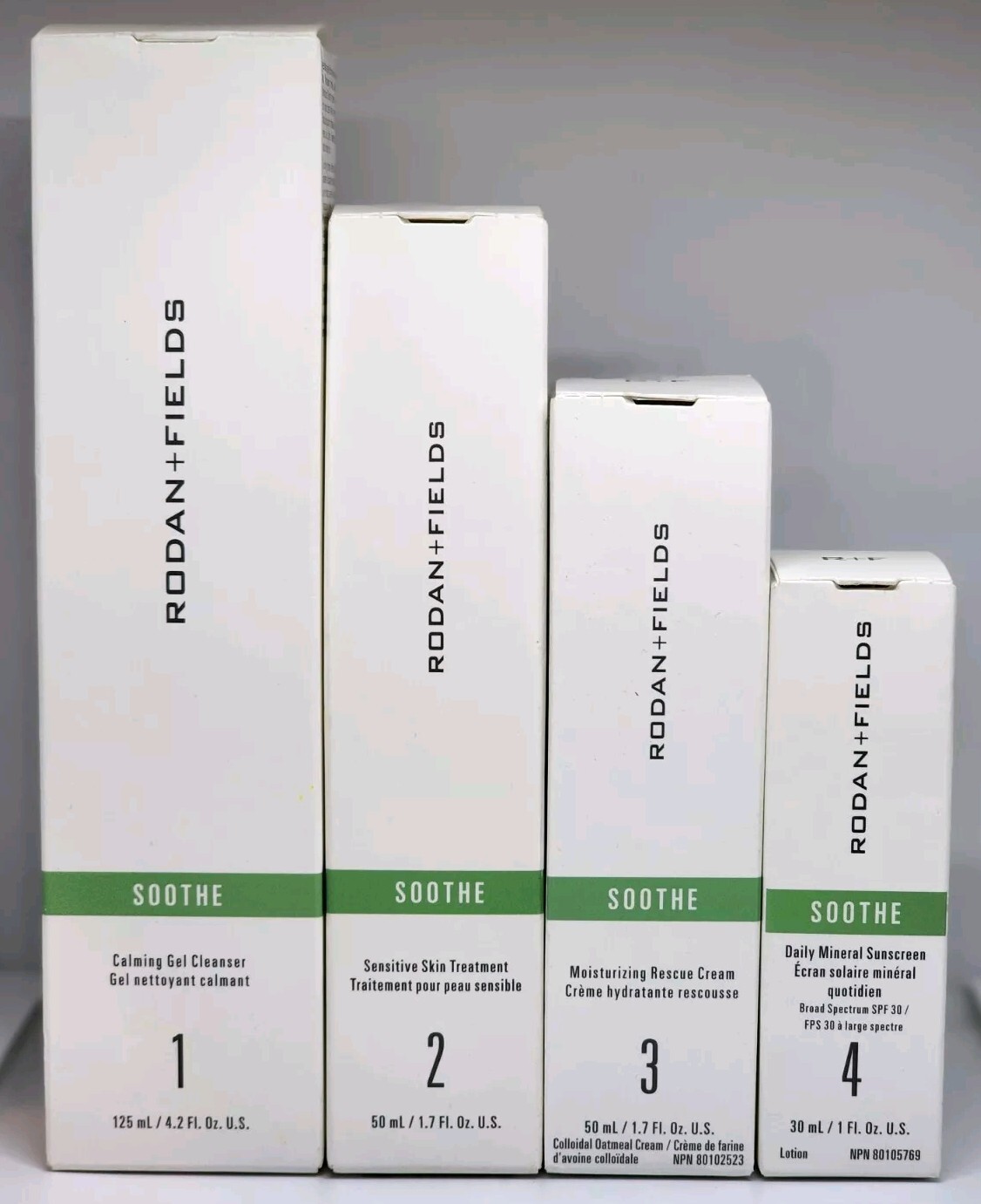 Rodan + and Fields Soothe Regimen New in Box Sealed 4 Piece Set Exp. 08/2026