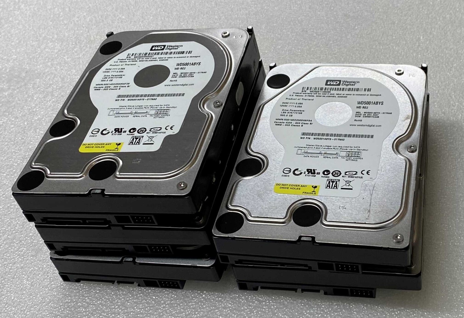 Lot of 5x WD5001ABYS Western Digital 500GB 3.5" SATA Drive