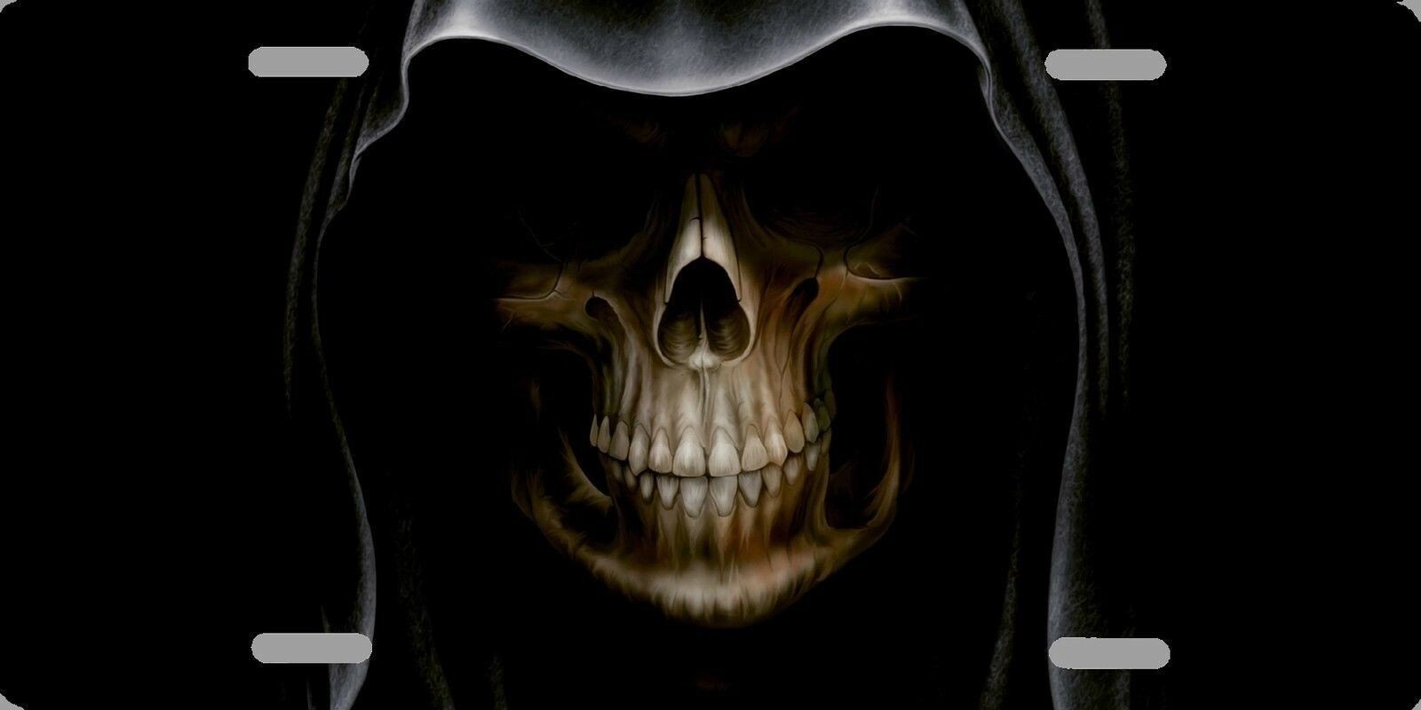 Grim Reaper Death Up Close Skull Auto License Plate 12"x6" HIGH QUALITY ALUMINUM