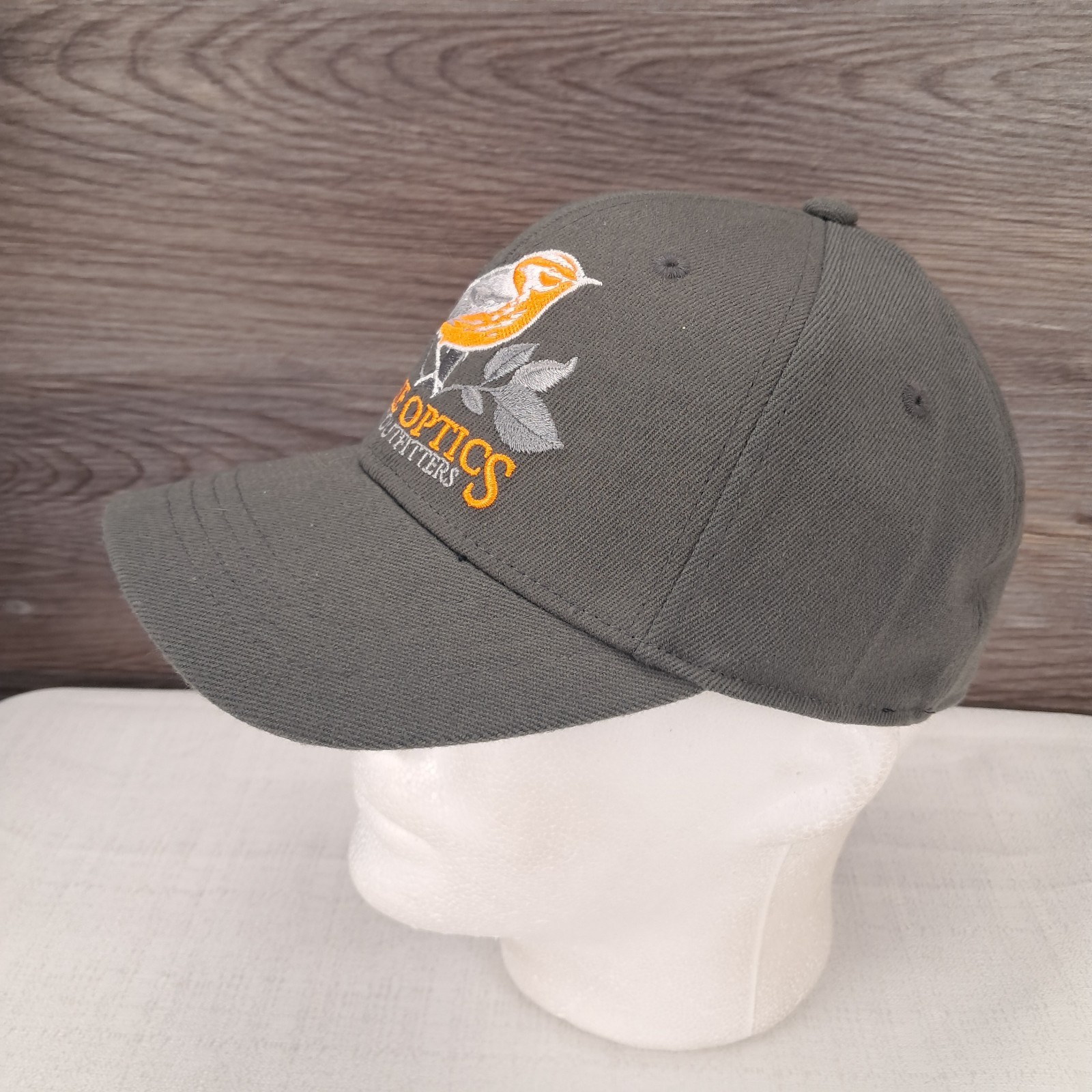 Rare Eagle Optics Grey Baseball Cap, Fitted S/M Stretch Hat, Birding, Binoculars
