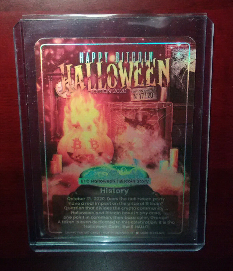 Only 20 - RARE 2020 Crypto manic Bitcoin Halloween Limited Edition Card #17/20  