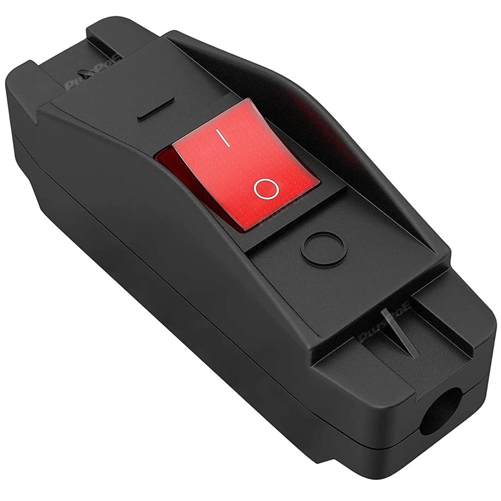 Inline Cord Switch Heavy Duty 16A AC125V/250V Large Current On/Off Red Led