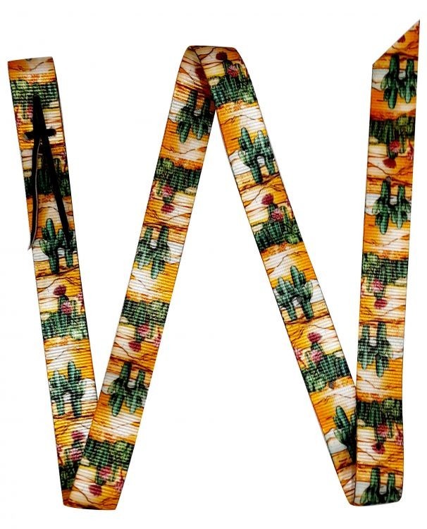 TIE STRAP Premium Quality CACTUS Print Webbed Nylon Leather Tie 72" x 1.75" x 6'