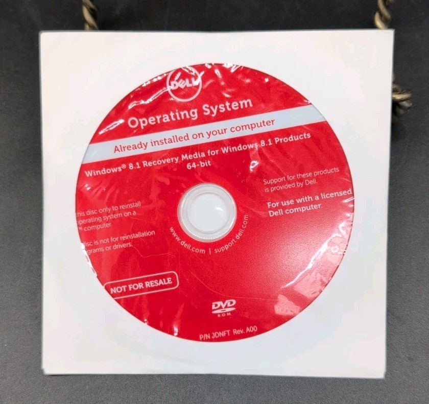 Microsoft Windows 8.1 OS Recovery Media 64-Bit Dell OEM Disc NEW/UNUSED DVD