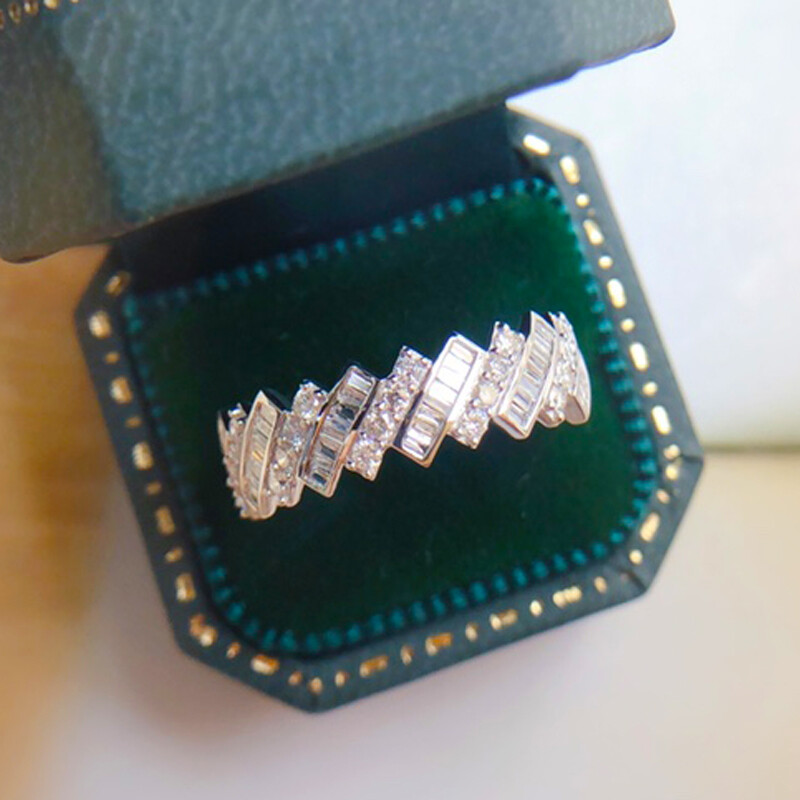Fashion Women 925 Silver Filled Ring Cubic Zircon Wedding Jewelry Gift Sz 6-10
