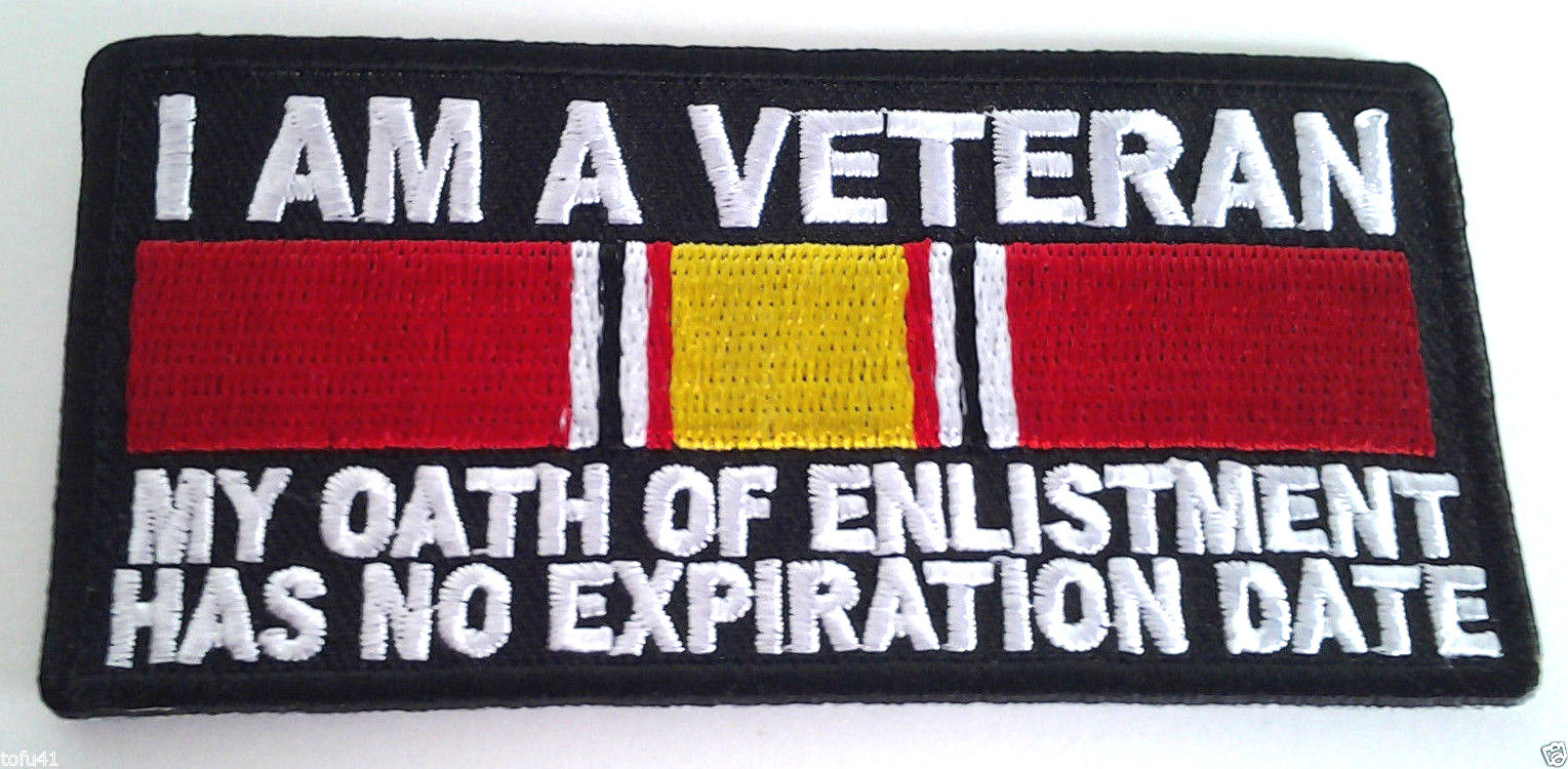 I AM A VETERAN MY OATH OF ENLISTMENT... (4") Military Veteran Hero Patch P3965 E