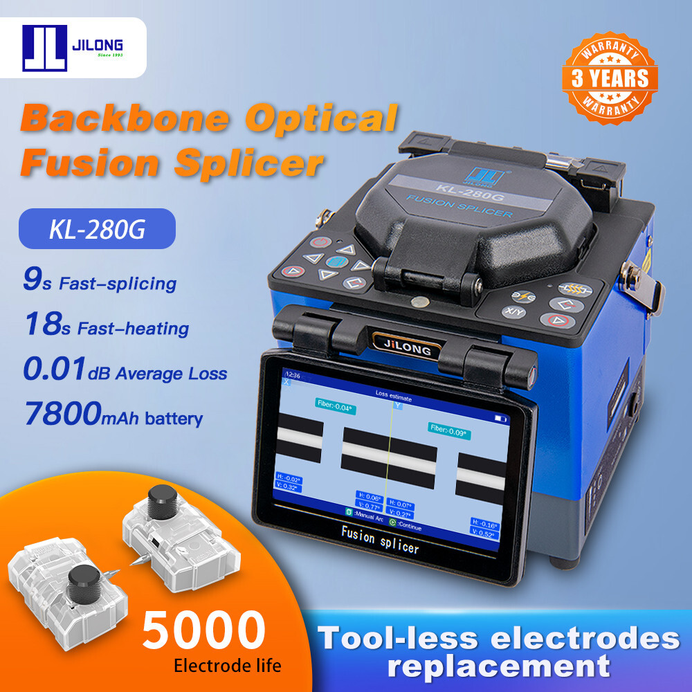 5.0 Inch Large Screen JILONG KL-280G Optical Fiber Fusion Splicer FTTH Splicing
