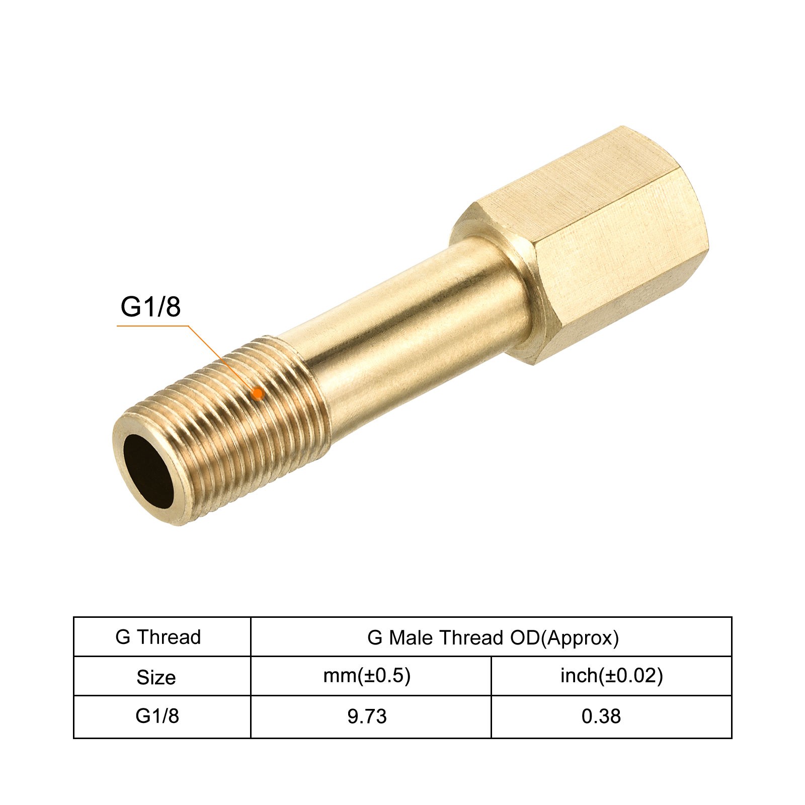 Brass Pipe Fitting G1/8 Adapter 50mm Extension Connector Hex Coupling 4 Pack