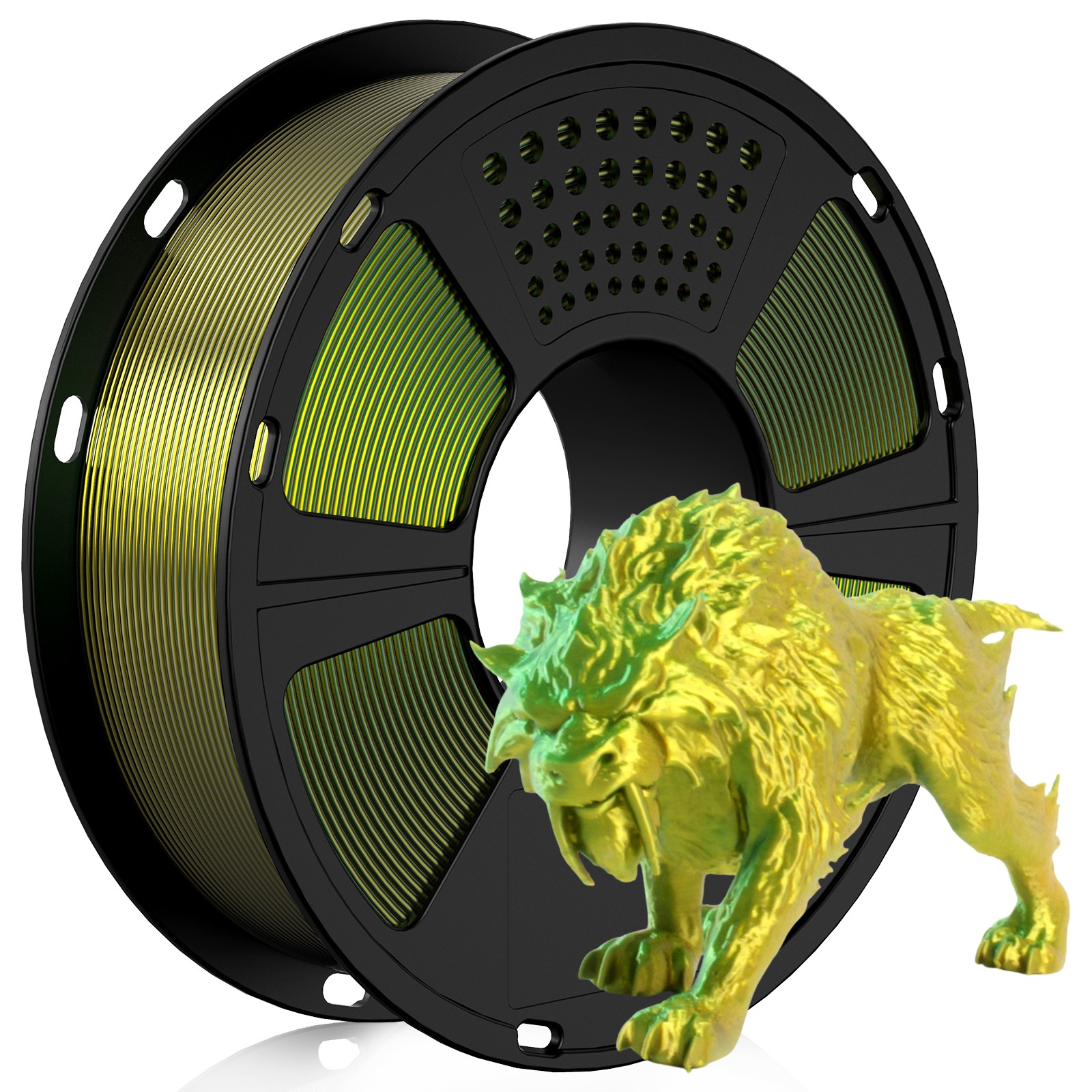 Geeetech 3D Printer Filament Silk PLA Dual Color 1.75mm 1KG/roll Yellow+Green