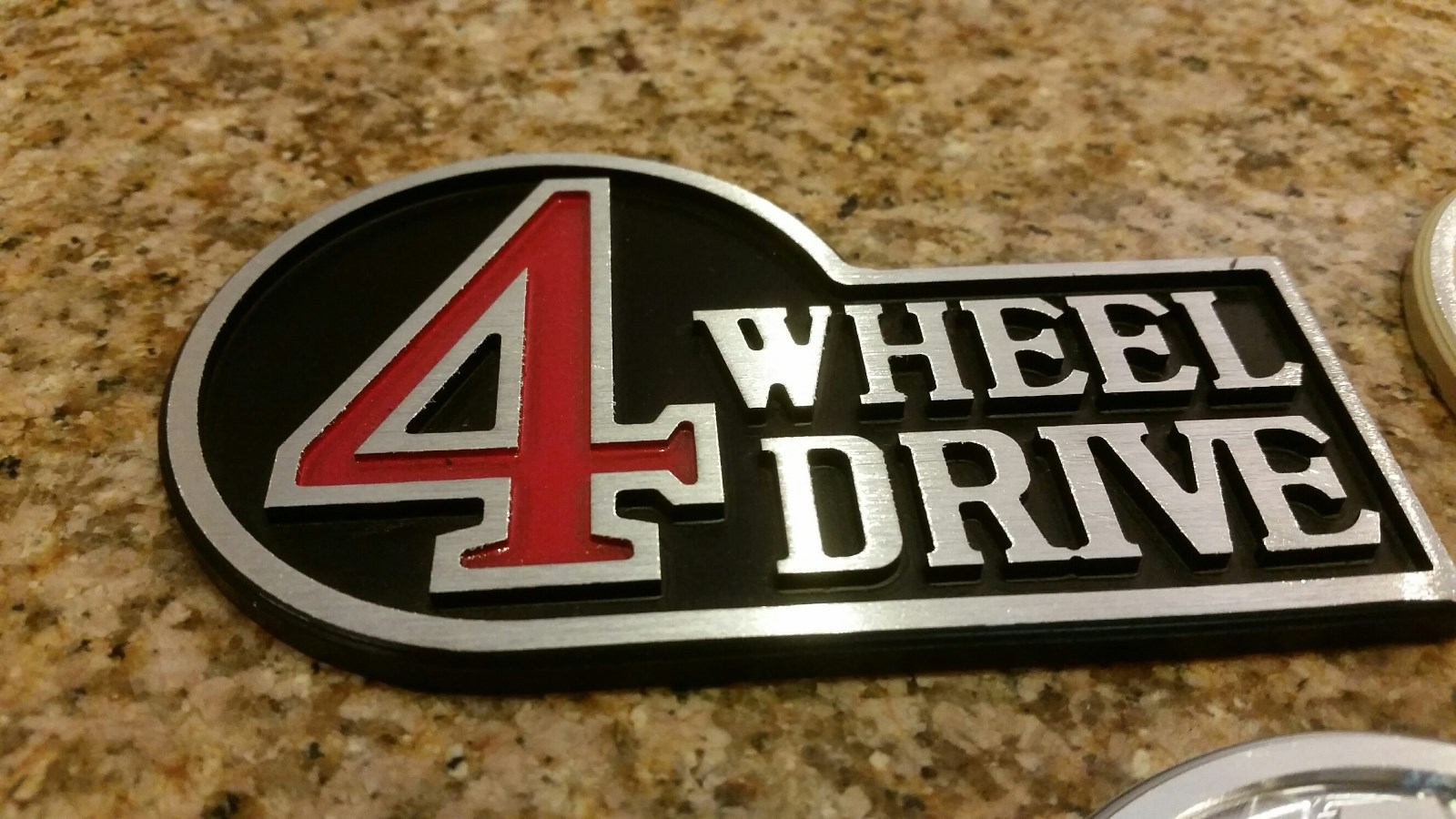 Aluminum Retro Toyota 4 Wheel Drive Badge (Black)