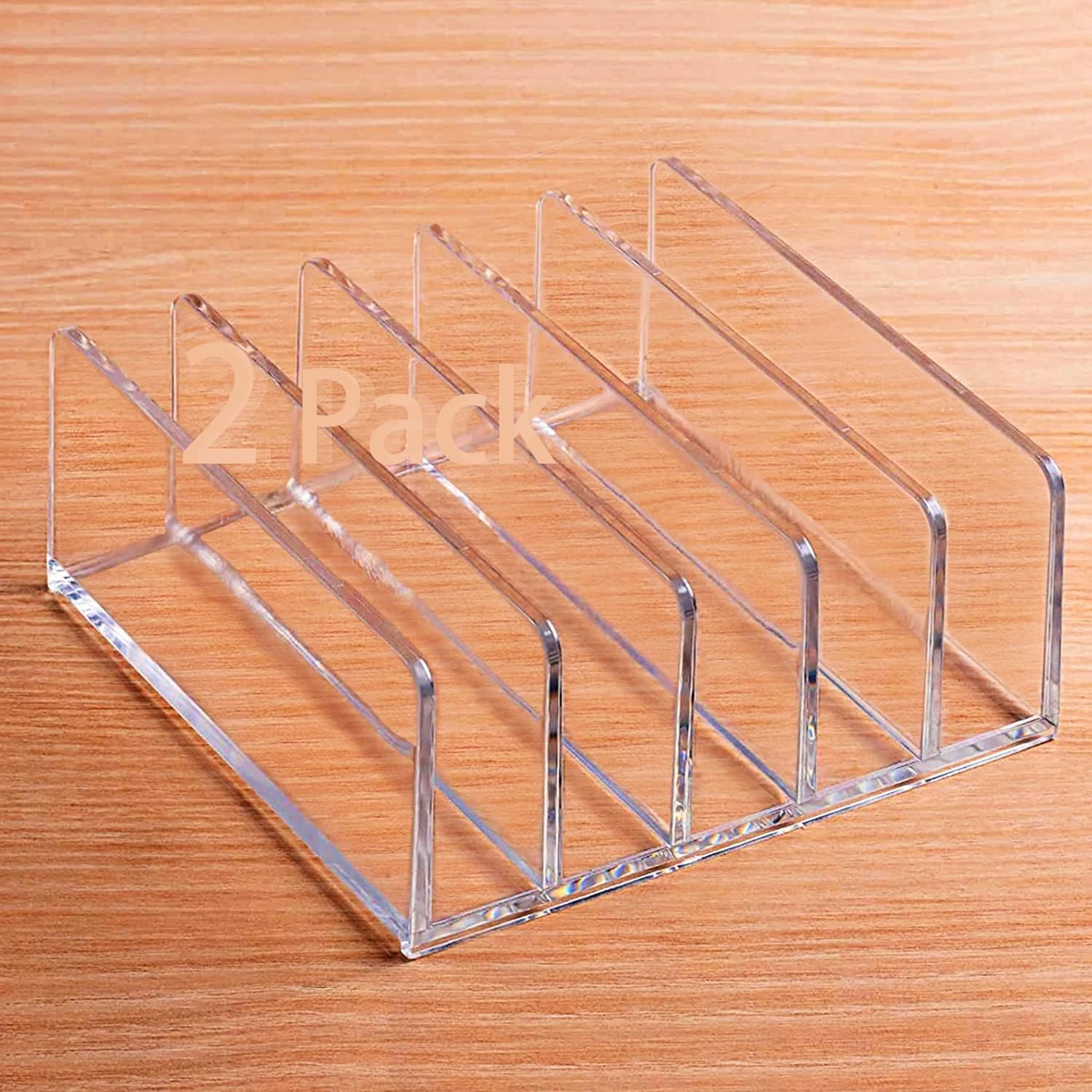 Acrylic Mail Organizer for Sorting Mail, Busin Card, 5 Slots Mail