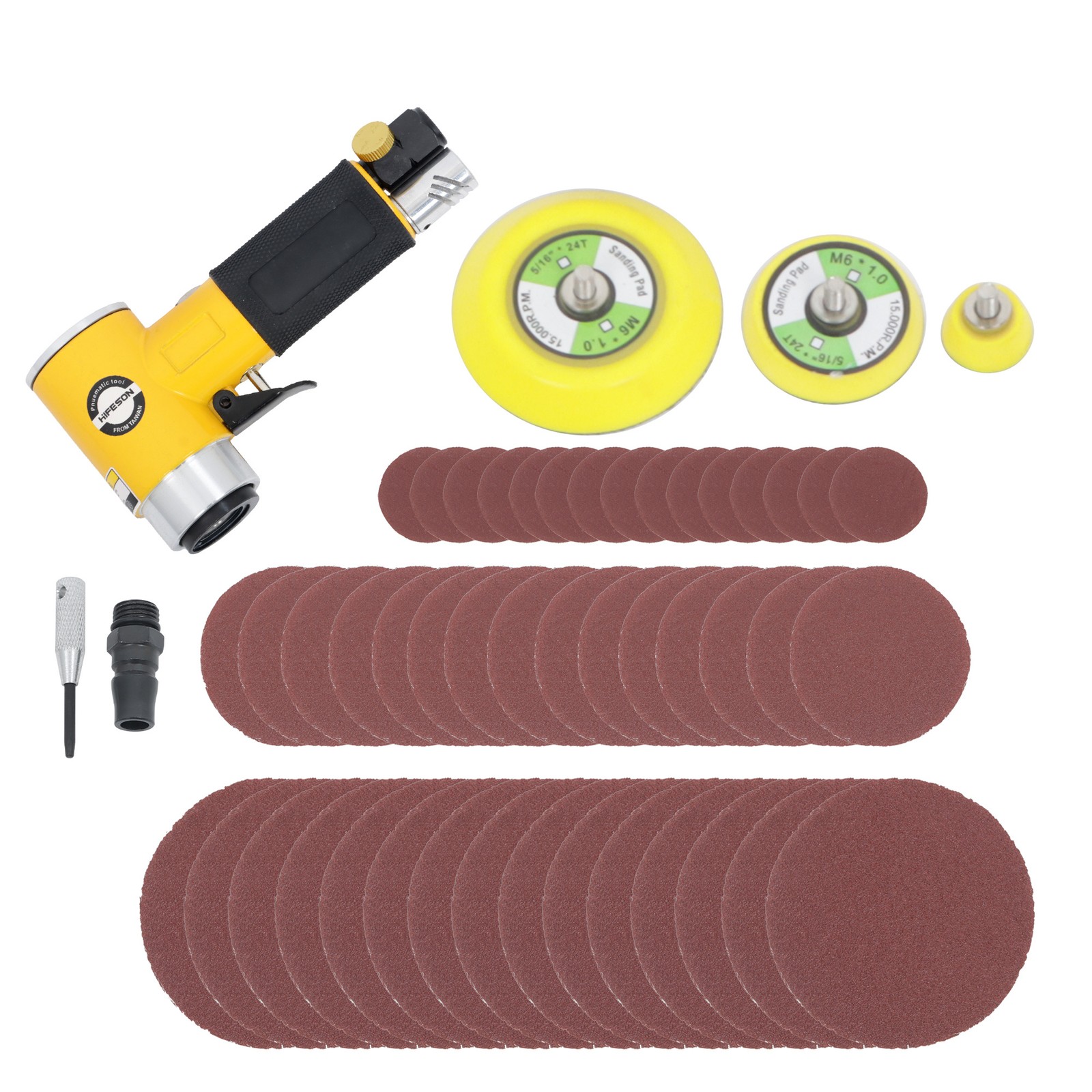 1/2/3 Inch Mini Air Sander Air Powered For Auto Body Work Small Orbital Sander