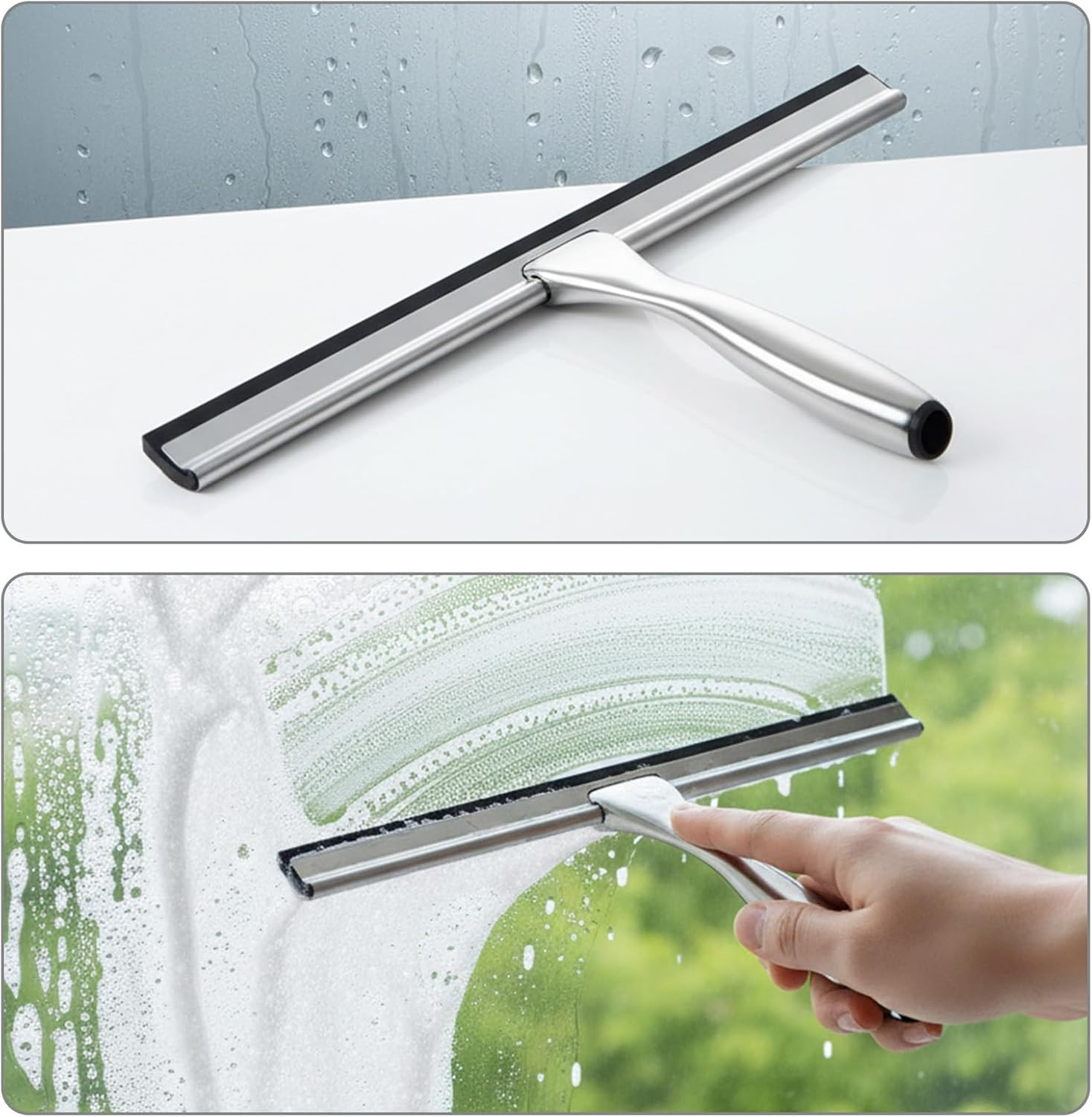 2 PCS Rubber Squeegee Replacement Blades, Black Squeegee Replacement Rubber 10 I