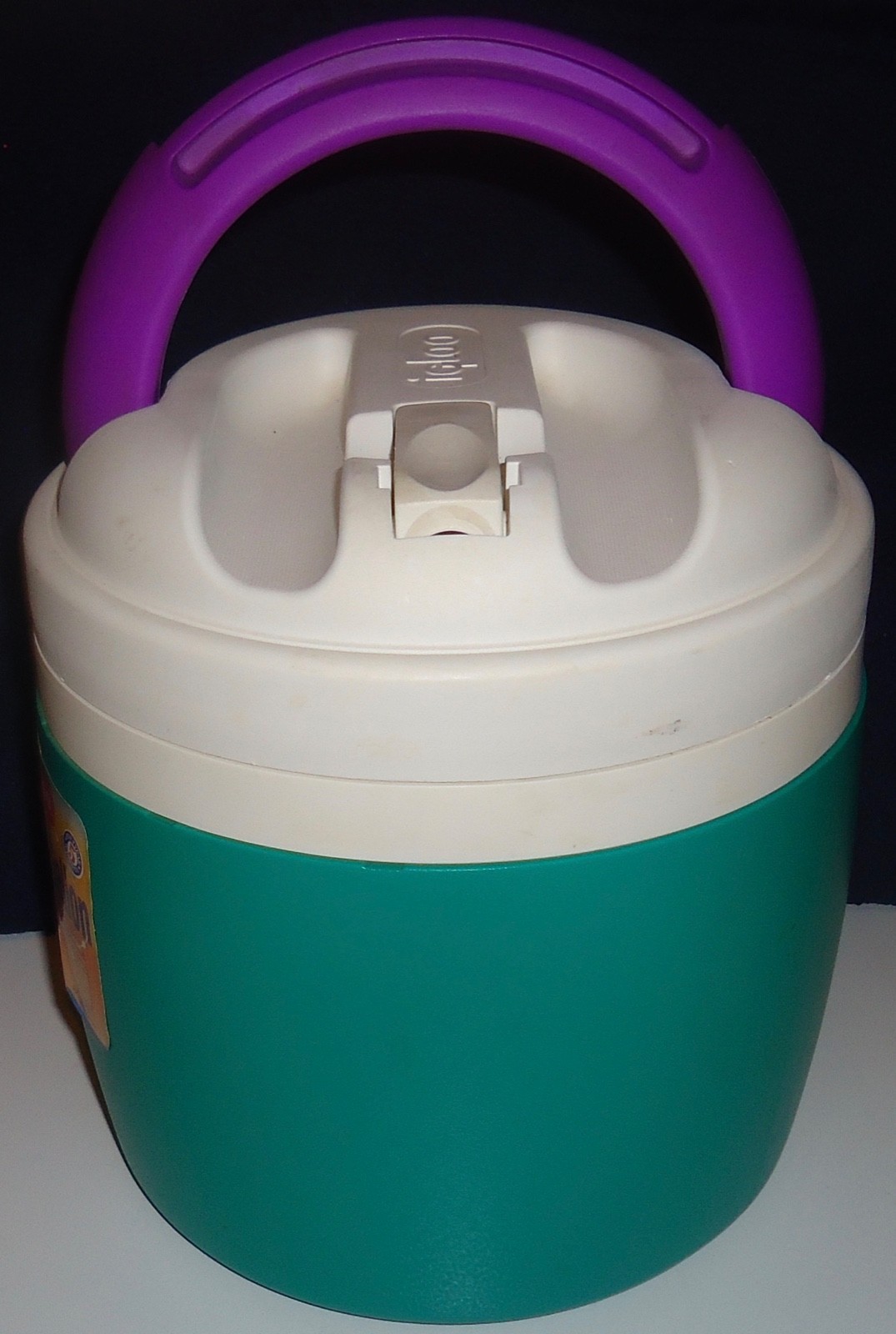 Vintage Igloo Elite 1 Gallon Water Cooler Jug Purple Green White