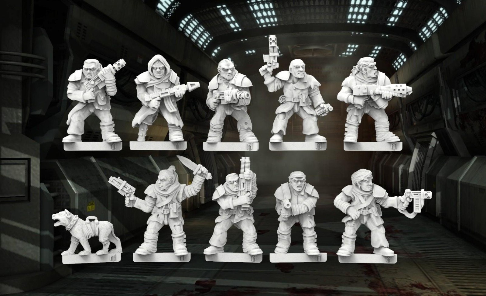 Scavenger Gang Set 2 - 28 / 32mm scale miniatures x10 (Vintage Style Grimdark)