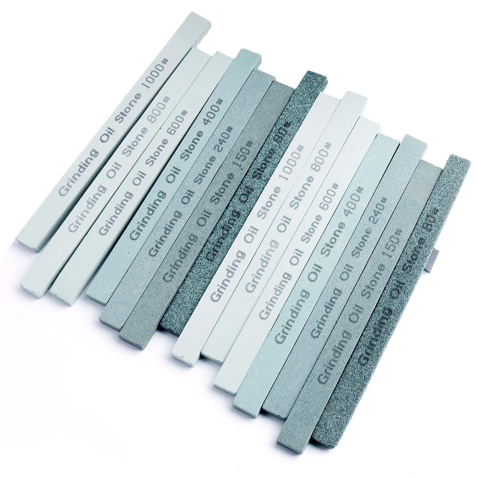 Sharpening Stone Sticks 14 PCS Square Green Carbon Oilstone 5.9x0.47x0.24 Inch
