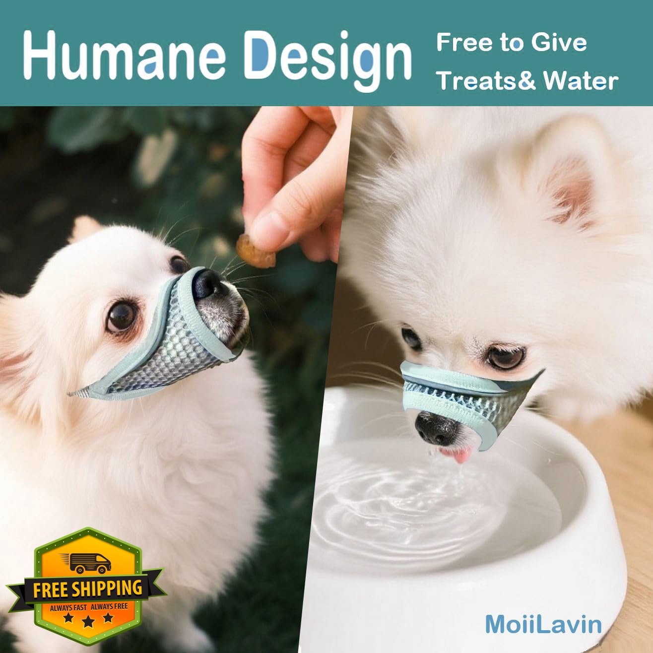 XXS Mint Blue Dog Muzzle Soft Mesh Small Dogs Short Snout