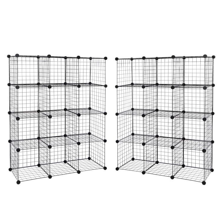 2X 12-Cube Storage Shelf Storage Bins Wire Cube Storage Organizer Modular