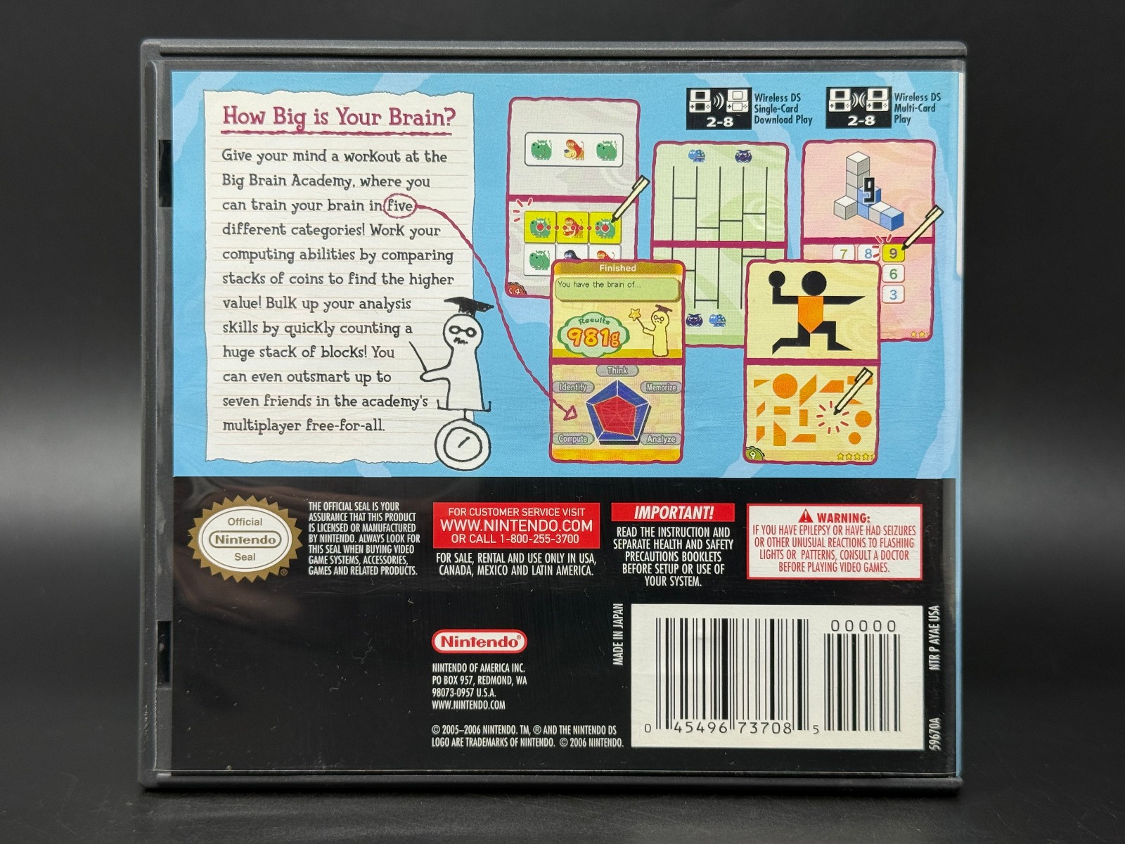 Big Brain Academy (Nintendo DS) *CASE & INSERTS ONLY - NO GAME OR MANUAL*