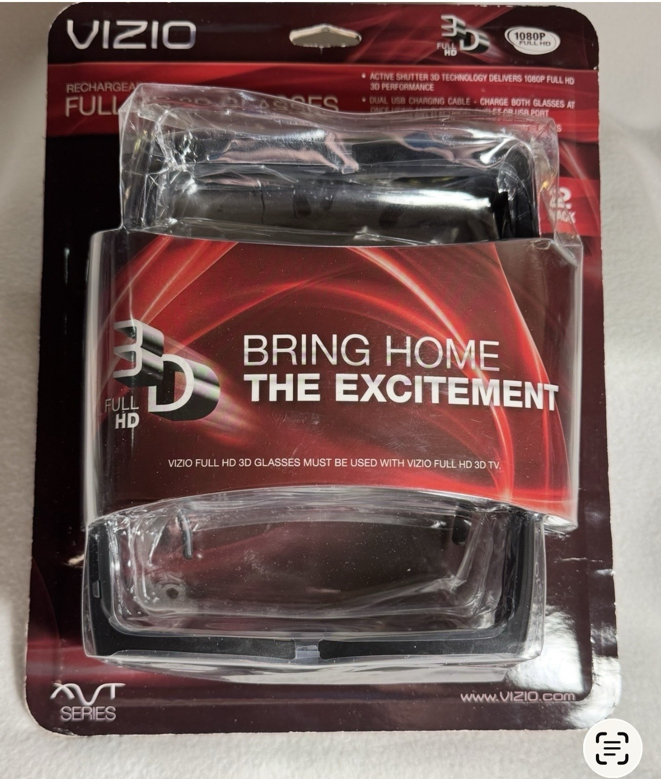 VIZIO FULL HD 3D GLASSES FOR FULL HD 3D TV SEALED-BOX DAMAGE