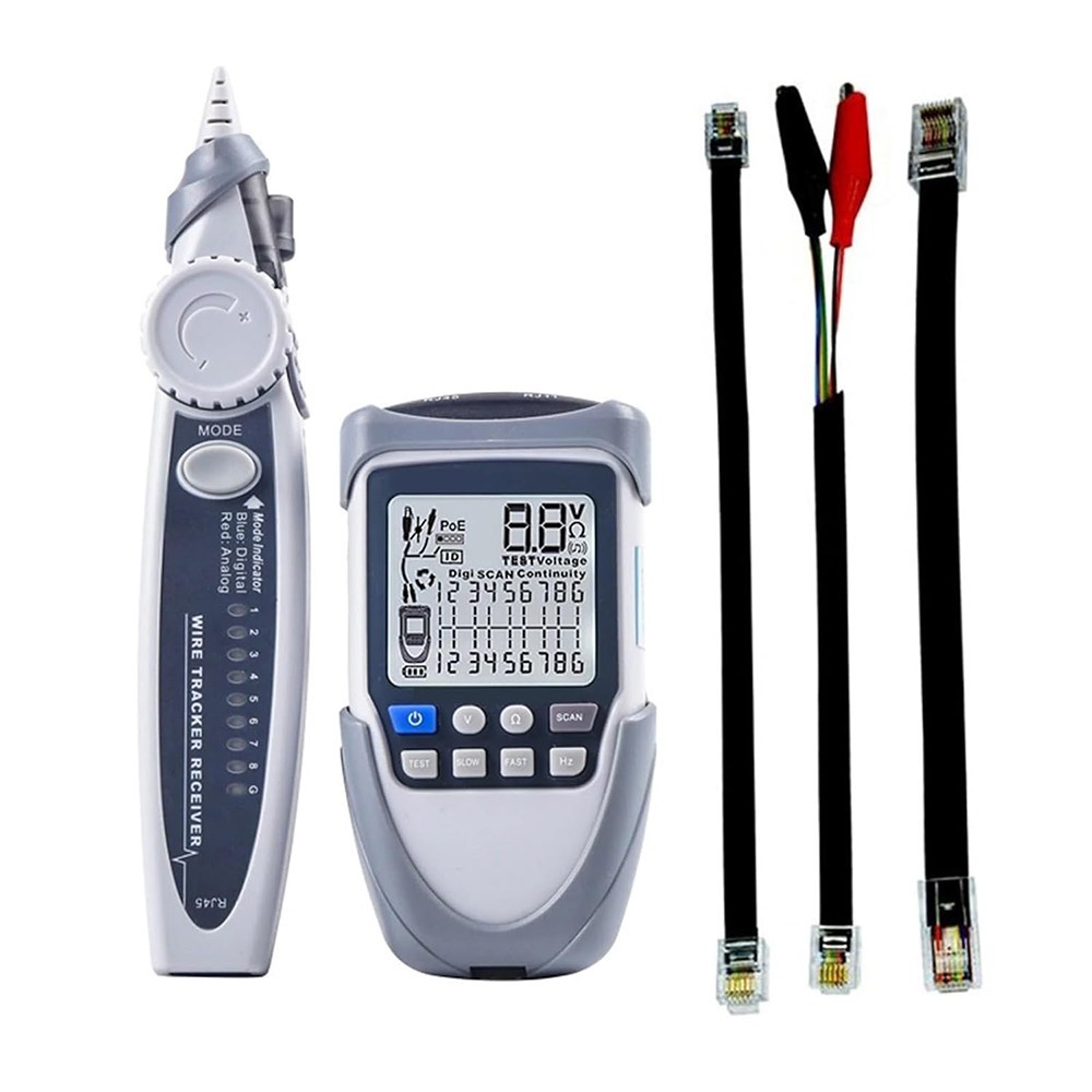Digital LCD Cable Tester Wire Tracker Continuity Voltage Polarity Check POE Test