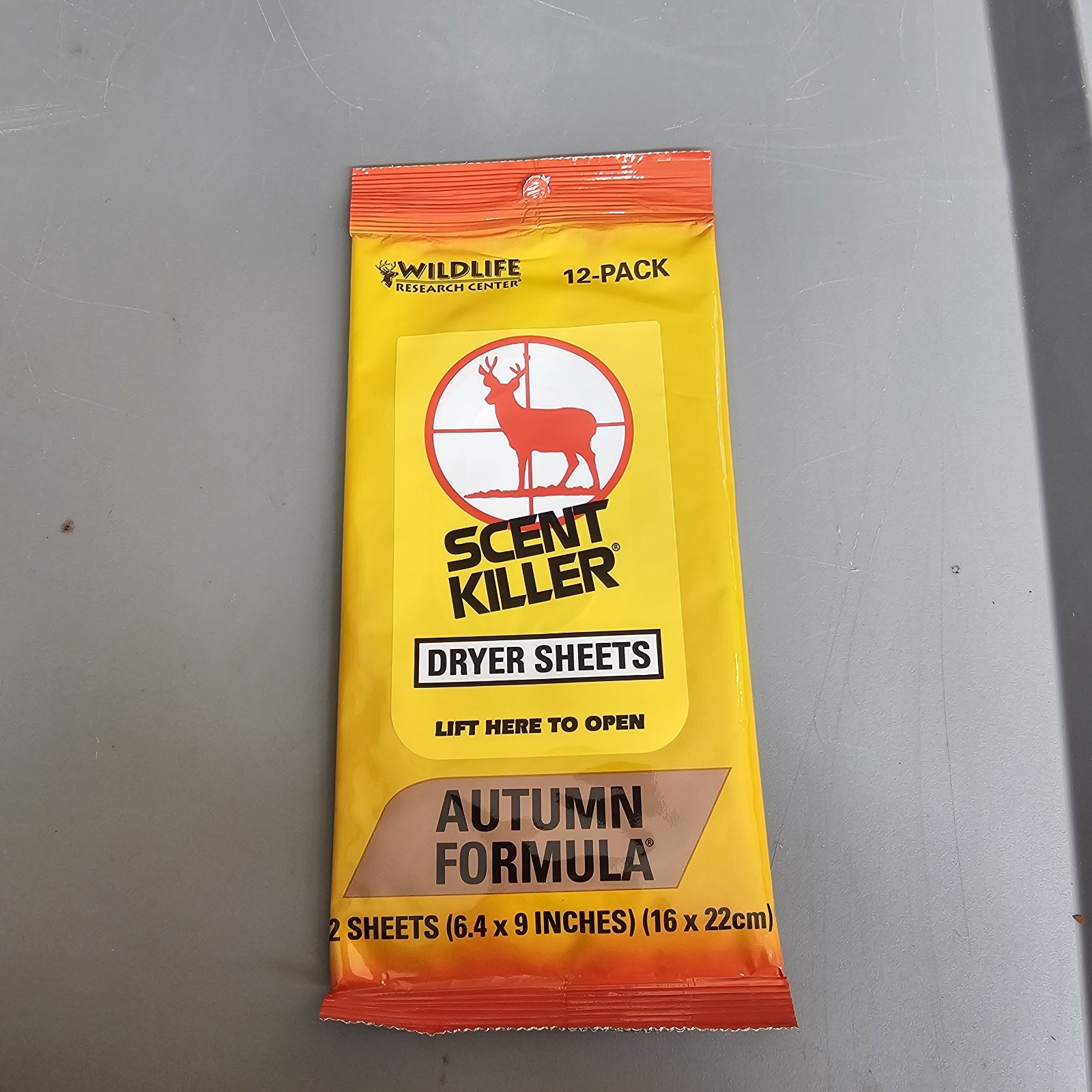 12 PACKS WILDLIFE RESEARCH CENTER SCENT KILLER DRYER SHEETS NEW!