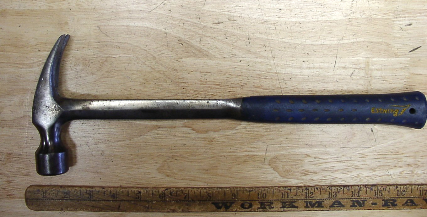 Vintage Estwing E3-22SM USA Straight Claw Hammer,Blue Nylon,5-11/16" Head,VGC