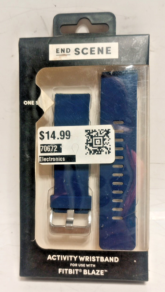 Fitbit Blaze Endscene Silicone Replacement Wristband Navy Blue. NEW IN BOX