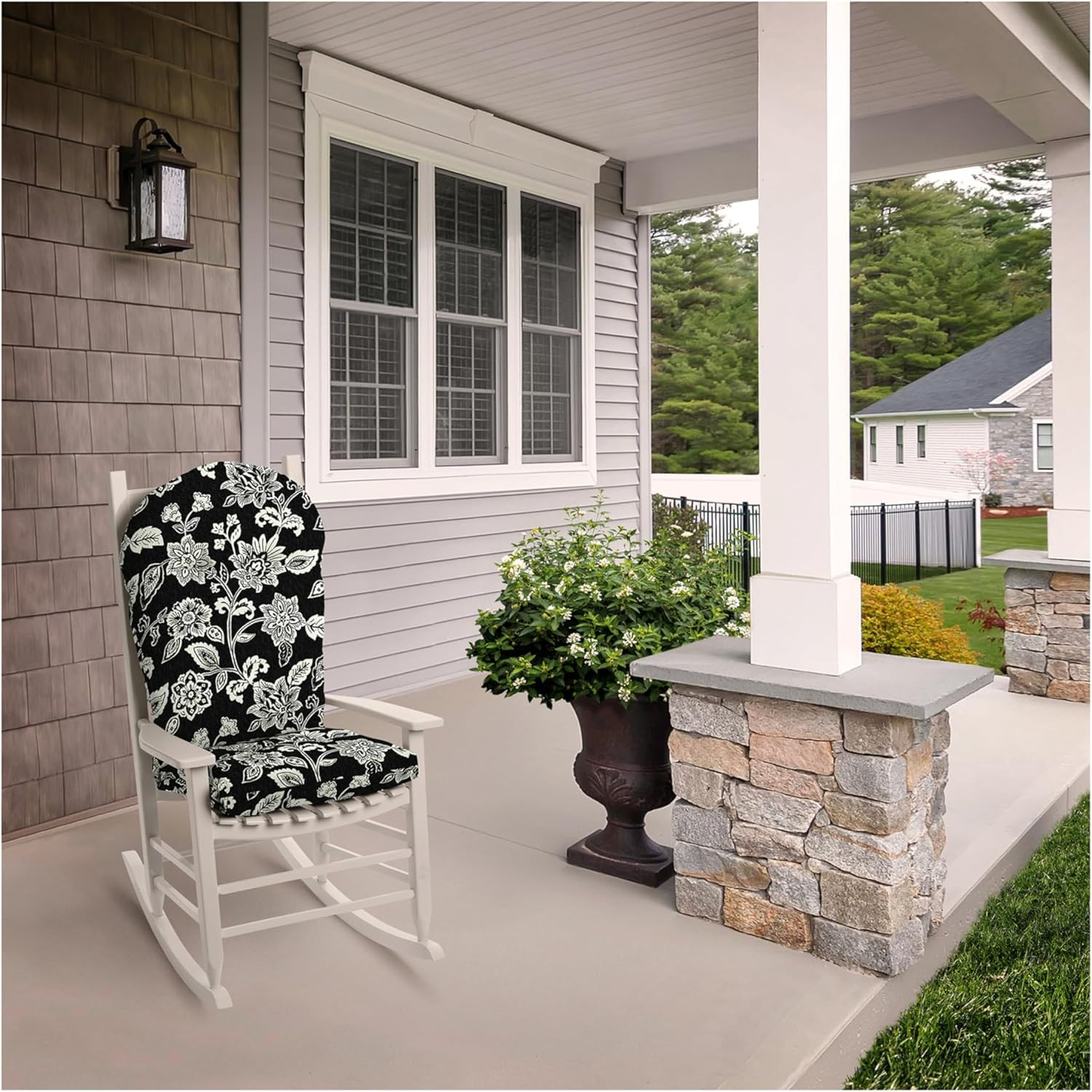 Arden Plush Modern Tufted Rocking Chair Cushion, 21.5 X 19, Rain-Proof, Fade Res