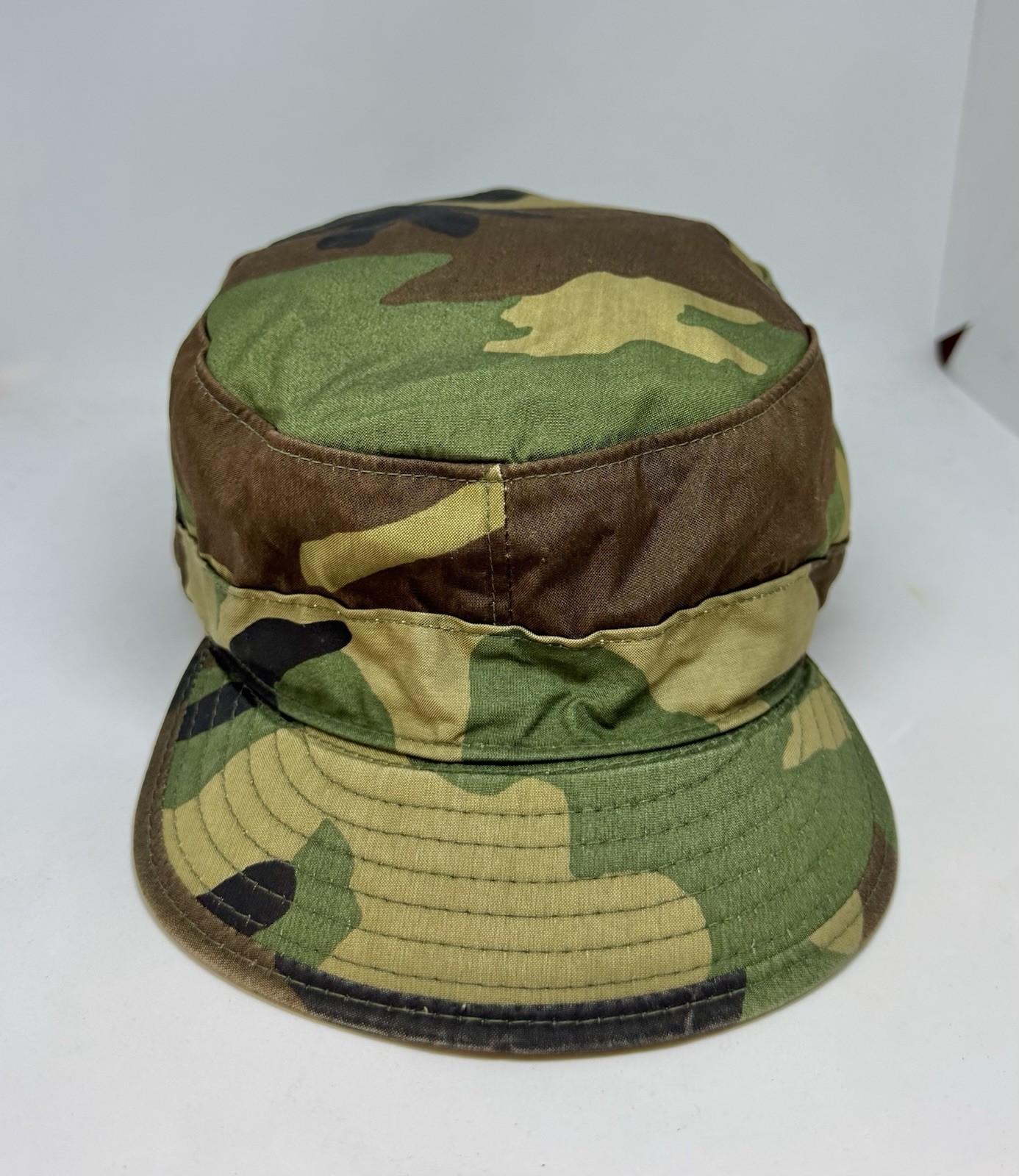 U.S. Military Patrol Hat Woodland  Camouflage Camo Ear Flap Patrol Cap 7 1/4