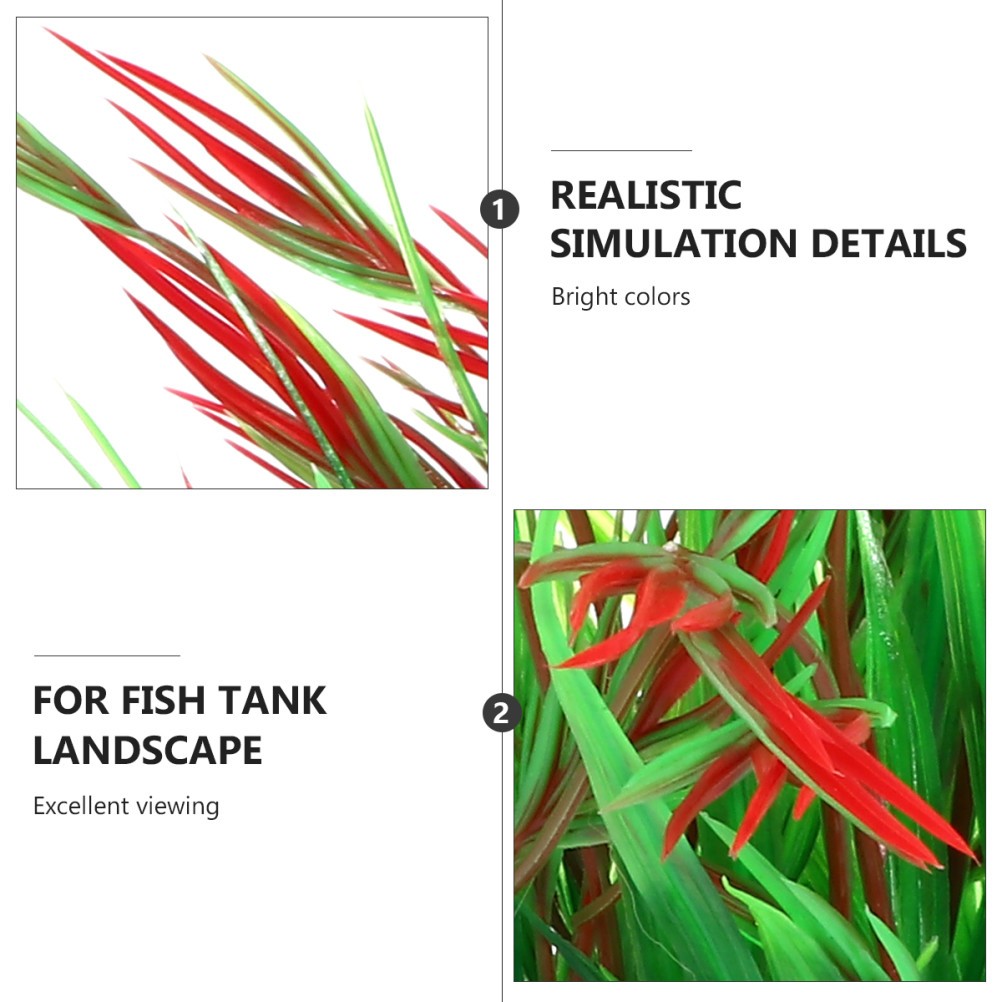 2 Pcs Tank Landscape Grass Artificial Plants for Aquarium Aquatic Fake