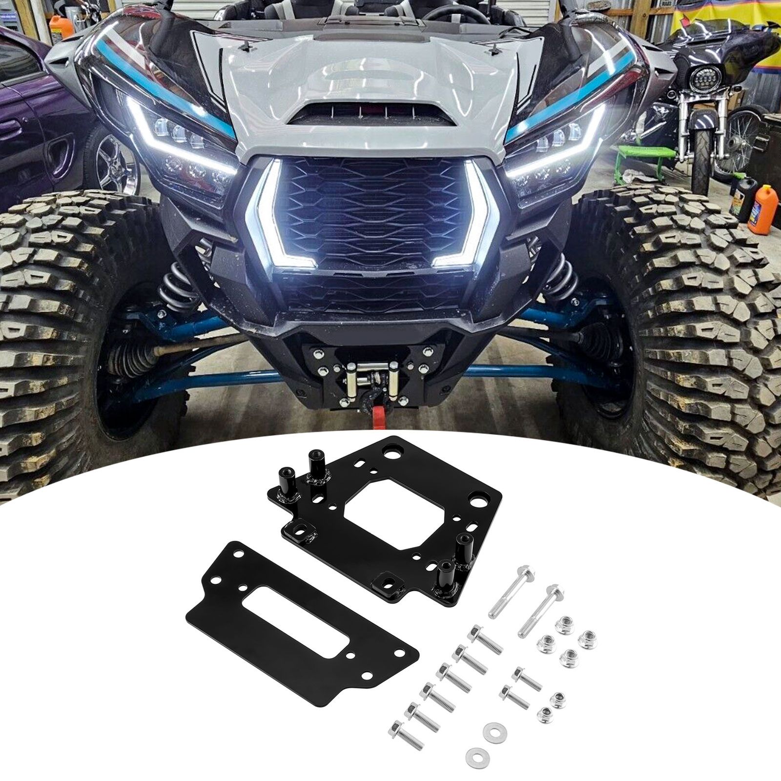 Heavy-Duty Steel Winch Mount For Kawasaki Teryx KRX 1000/KRX 4 1000 2020-2026