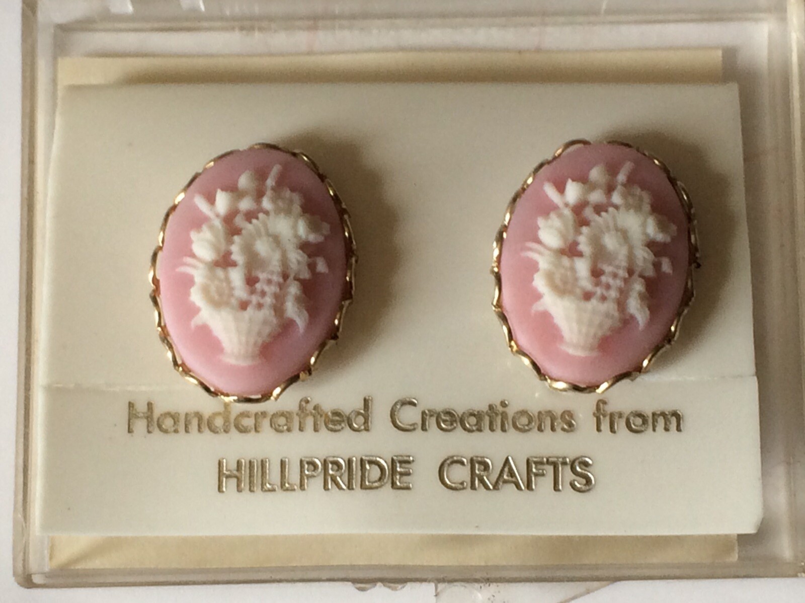 Pair Of Vintage Handcrafted Creations Clip-on Earrings, Hillpride Crafts, USA
