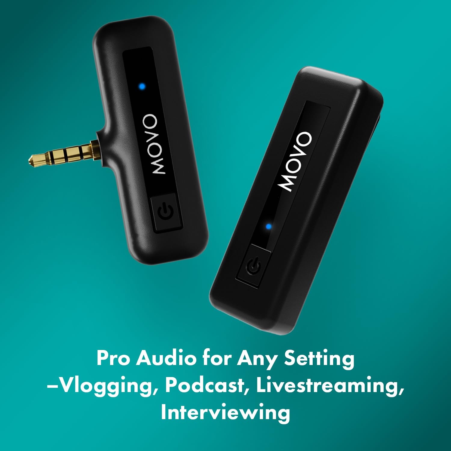Movo Wireless Mini Camera Microphone for Video Recording- 2.4Ghz Wireless Transm