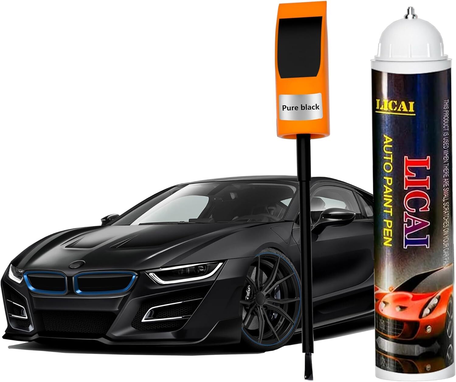 Gloss Black Touch Up Paint Repair Kit Universal for Car Chips Nicks DIY Repair