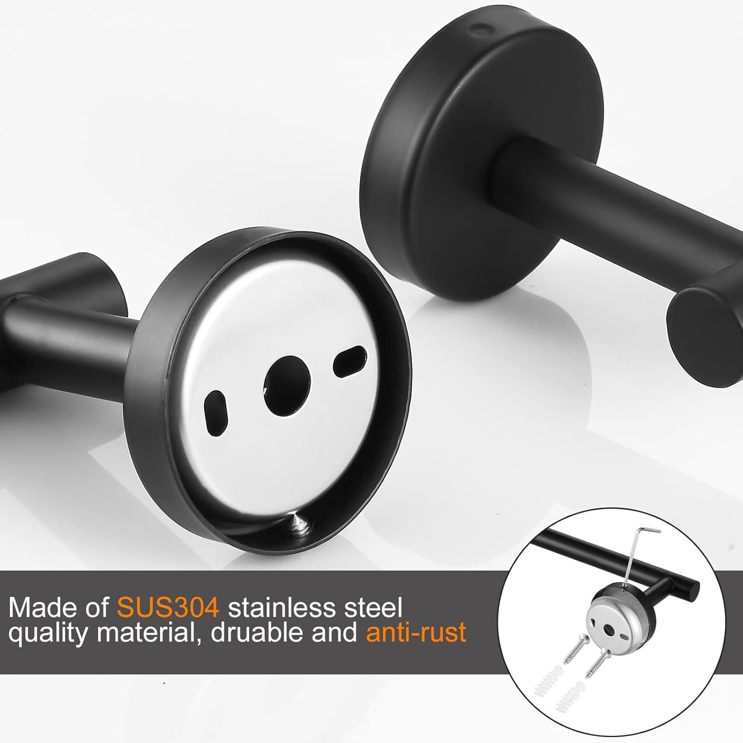 Matte Black 10-Piece Complete Bathroom Accessory Set Towel Bar & Hardware Kit