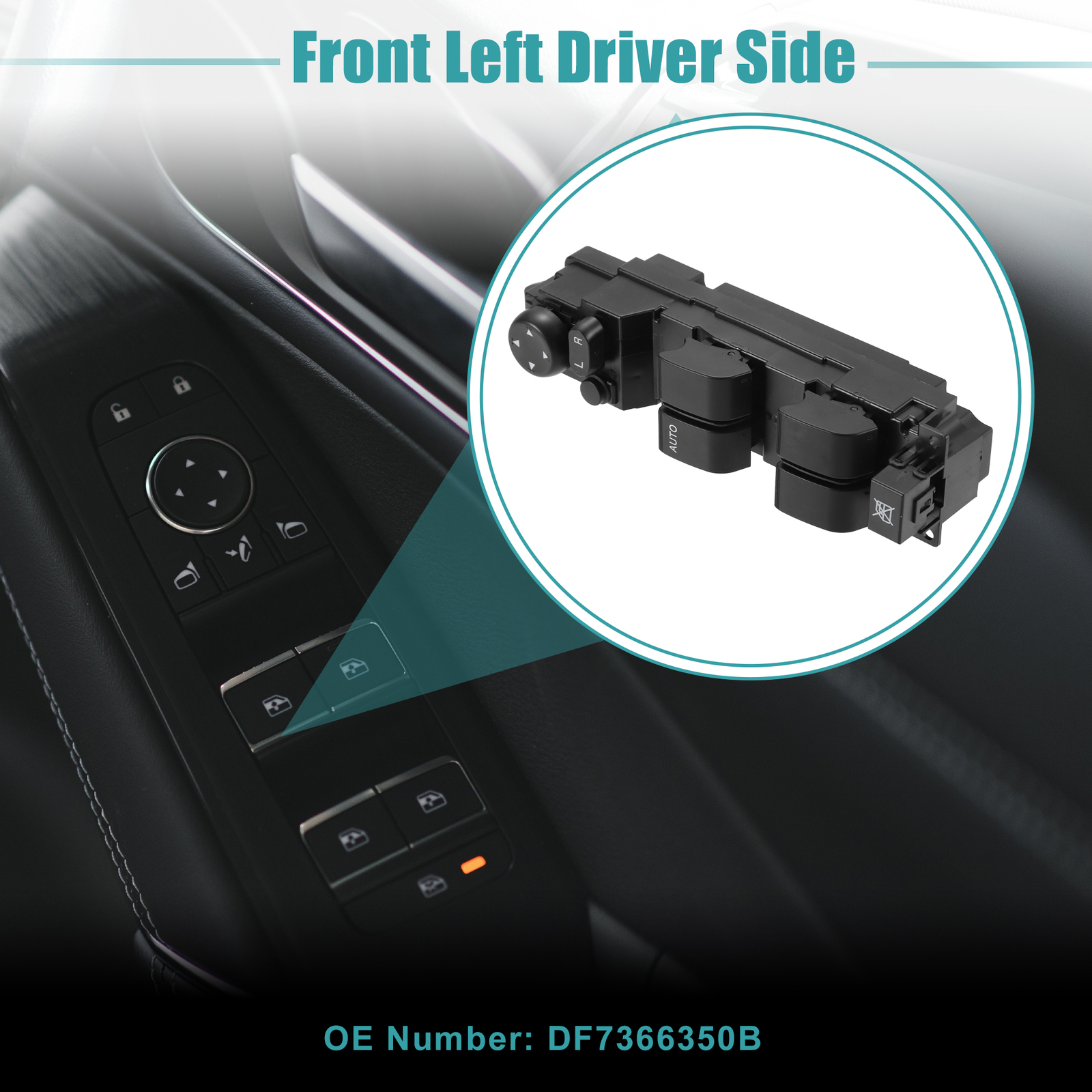 Pack (1) Front Left Driver Side Master Power Window Switch for Mazda 2 2011-2014