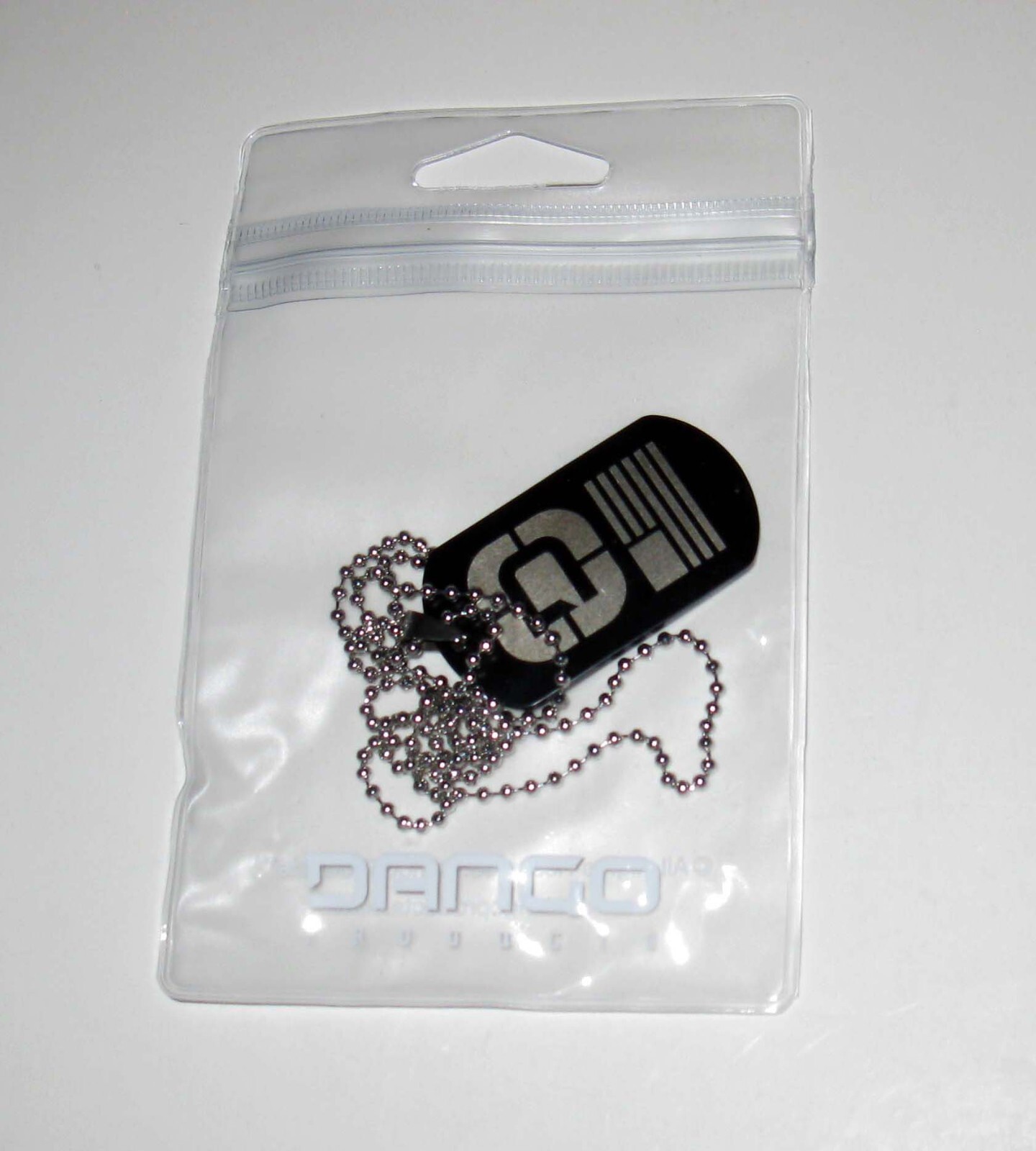 NEW Dango Products USA Dog Tag With Chain Heavy Duty Black Aluminum w Chain EDC