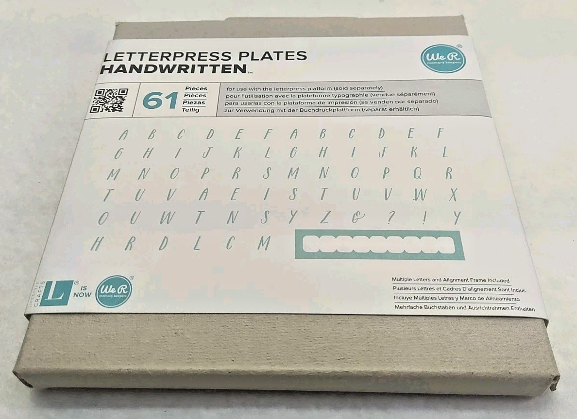 Letterpress Plates Handwritten We R Memory Keepers 61 Pieces