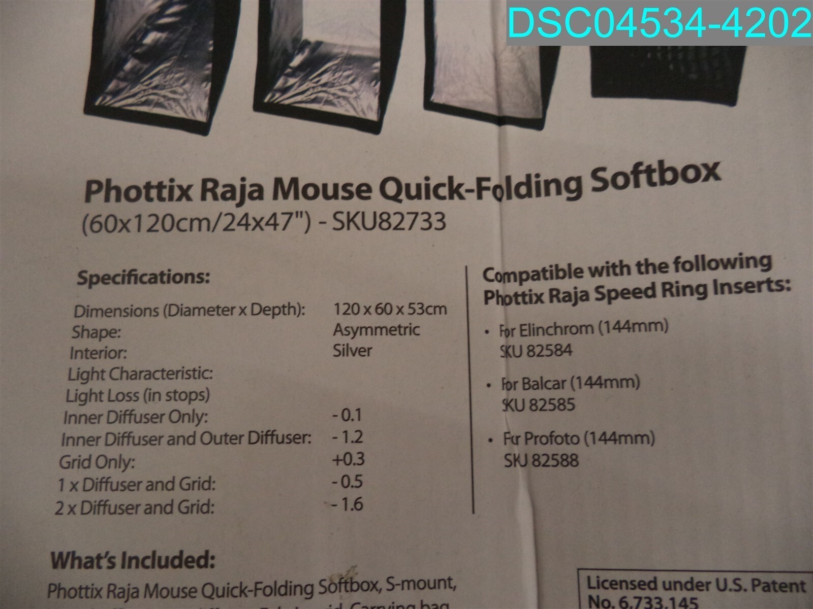 Phottix Raja Mouse Quick-Folding Softbox (24 x 47") 4894609827337