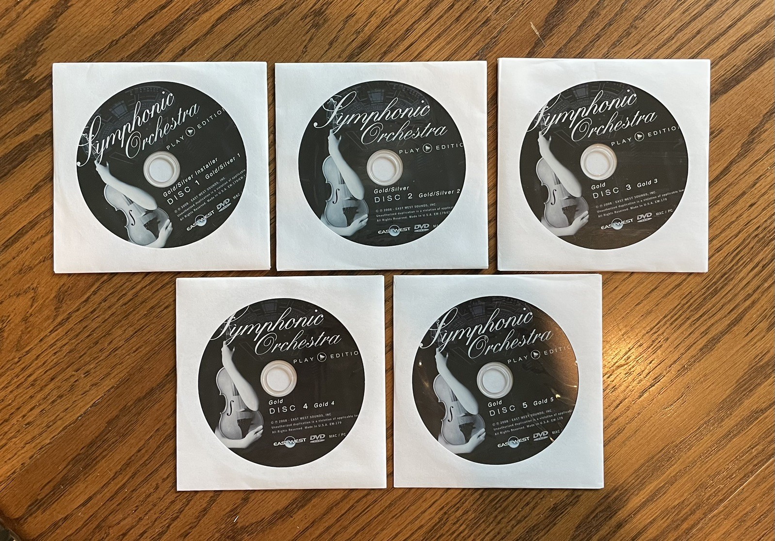 EastWest Symphonic Orchestra Gold/Silver Virtual Music Loop Mac/PC 5 Disc Set